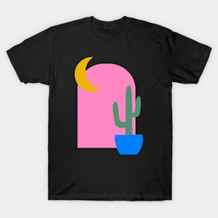 Boho Cactus and Moon Shapes T-Shirt